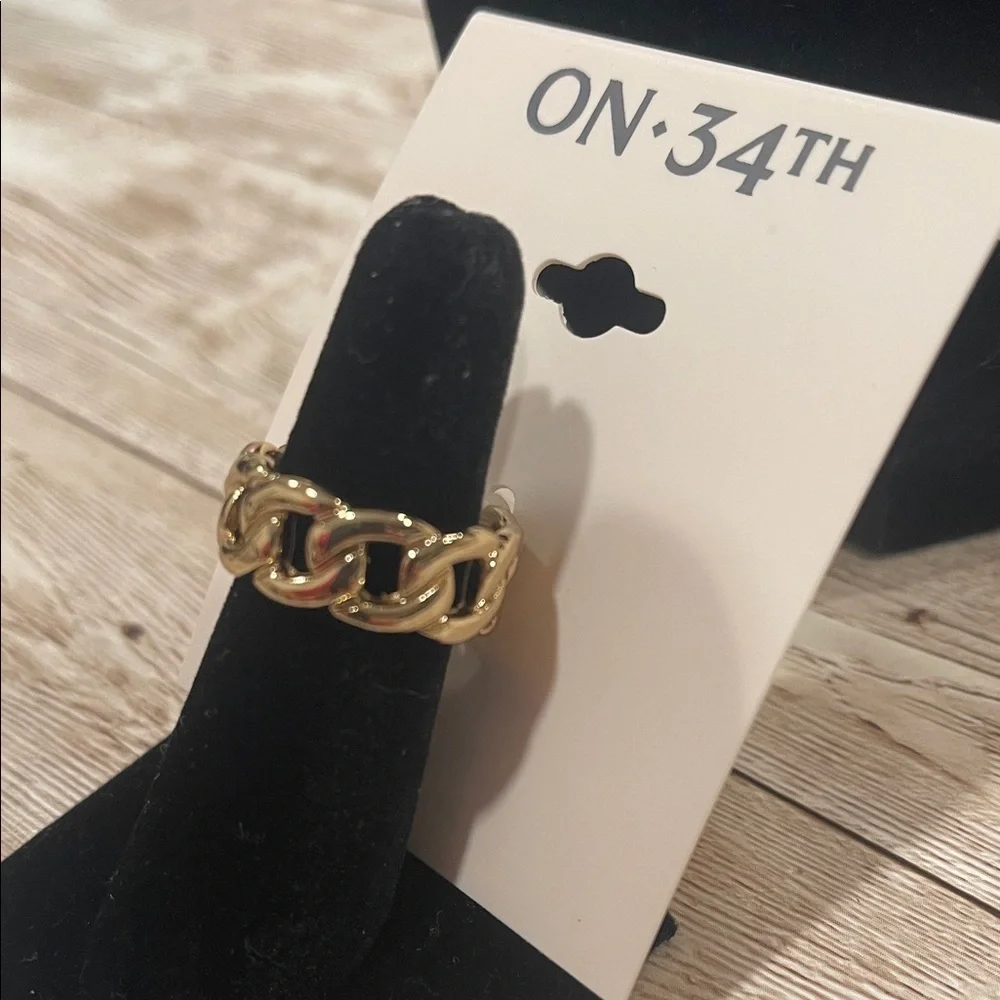 ON 34TH Elegant Gold Chain Ring‎